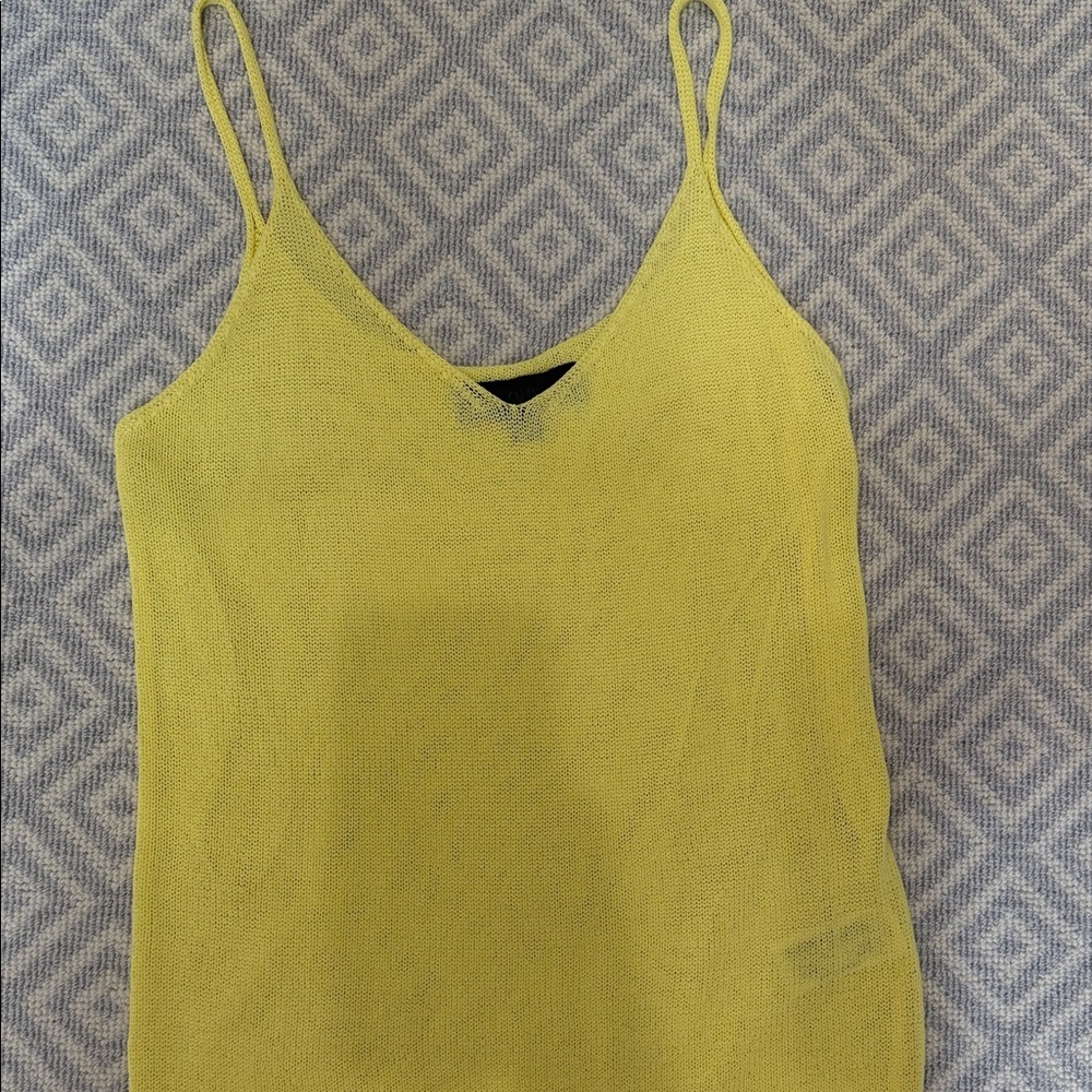 Zara knit yellow Spaghetti Strap Cami